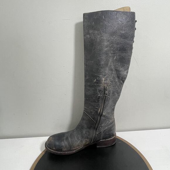 Bed Stu Boots Manchester Riding Boots Women SZ 8 Hand Wash Leather Tall Gray - Picture 7 of 14